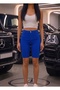 Mini Shorts with Vertical Nevrür Stitching Detail, Slim High Waist, Lycra Stretchable - 7
