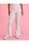Girls White Floral Printed Flared Fit Leggings