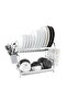 Life Smile Aluminium 2 Tier Dish Rack with Anti-Slip Rubber Fleet 49.7cmX25cmX37.7cm-silver