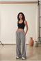 Women's Relaxed Fit White Striped Loose Baggy Sweatpants