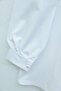 Buttoned Poplin Shirt with Lace-Up Detail on the Front -White - 7