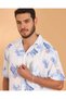 Men Blue Printed Short Sleeve Shirt - 4
