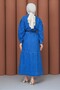 Women's Double Collar Buttoned Slit Denim Dress-Cap - 6