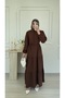 Molly Nelly Women's Button Detailed Long Muslin Dress