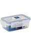 Super Lock Plastic Rectangular Food Container With Lid 400 ml-Blue&Transparent