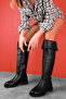 Pades Women's Stitched Detailed Zippered Curly Boots B4190 - 4