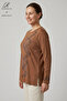 Women's Middle Age and Above Viscose Spiral Pattern Stone Embroidered Lycra Mother Combed Cotton Blouse - 2