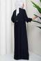 Pleated Back Ferace Navy Blue Hm2906 - 6