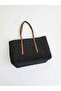 Women's Original Black Straw Shoulder Bag Large Size Adjustable Strap Zipper Closure Daily Use - 4