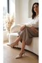 Mature Women's Pointed Toe Stone Detailed Gold Heeled Shoes B4557 - 3