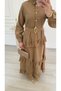 Women's Voile Layered Lined Hijab Dress - 6