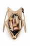 Women's Linen Shoulder Bag Straw Look Stylish Daily Hand and Shoulder Bag Large Volume Zippered Bag - 3