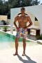 Quick-Drying Patterned Men's Swim Shorts with Pockets-26141