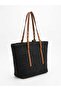 Women's Original Black Straw Shoulder Bag Large Size Adjustable Strap Zipper Closure Daily Use - 2