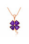 Purple Clover Necklace