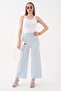 Women's Striped Patterned Pocketless Spanish-Cut Trousers 260285 -