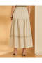 Women Beige Tiered Skirt - 3