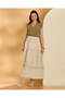 Women Beige Tiered Skirt - 2