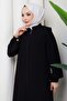 فستان أسود بتصميم مطوي من الخلف HM2906 - 6