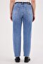 Women's Plus Size Snow Blue Washed Lycra Regular Mom Jean Pants – High Waist Stretch Denim - 4