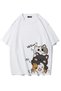 Unisex Oversize Three Cute Cats T-Shirt (White)