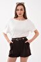 Women's Oversize Blouse with Gathered Side Detail 260448 - 2