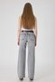 Women's Gray Snow Wash Wide Leg Jean Pants – High Waist Comfort Fit Loose Leg Stretch Denim - 3