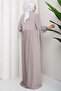 Pleated Back Ferace Beige Hm2906 - 7