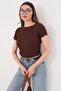 Women's Green Crew Neck T-Shirt 260478 - 4