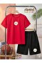 Tek Papatya Printed Top and Shorts/T-Shirt Two-Piece Summer Children's Set