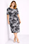 Women's Large Size Gray, Tie-Dye Pattern Viscose Dress 65N39469 - 4