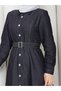 Button Detailed Denim Jeans Hijab Dress Rc6037 - 6