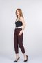 Women's Summer Burgundy Alviera Parachute Fabric Ankle Length Trousers Stylish Daily Comfortable 30373 - 2