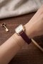 Gekas Luxury Women's Wristwatch - Vintage Rectangular Case with Gold Detail, Burgundy Leather Strap, Premium Watch - 6