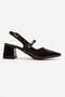 Women's Open-Back Heeled Sandals Brown Wrinkled - 2