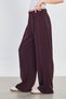 Women's Loose Trousers with Elastic Waist - Plum - 3