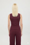Ultra Soft Boat Neck Sleeveless Blouse Burgundy - 2