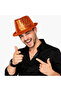 Orange Sequined Disco Party Hat Adult Glittery Fedora Model - 2