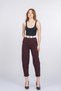 Women's Summer Burgundy Alviera Parachute Fabric Ankle Length Trousers Stylish Daily Comfortable 30373 - 3