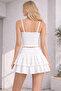 Alaçatı Style Ruffled Strap Blouse and Layered Mini Shorts Skirt Set - 2