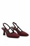 Burgundy Women's Open Back Pointed Toe 7 cm Medium Goblet Heeled Shoes Nb100Nav - 4