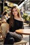 Black Asymmetrical Boat Neck Bat Sleeve Blouse - 7