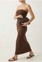 Dina Magnet Closure Women's Hand and Shoulder Bag Brown - 4