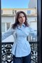 Women's Premium Body-Fitting Wide Cuff Detailed Long Sleeve Poplin Shirt Sun334