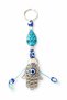 Nazar Beaded Hamsa (Fatma's Hand) Keychain – Bringing Luck, Blessings, and Good Fortune Car & Home Accessory – Blue Glass Evil Eye Ornament Gift - 2