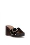 D26Yt-1930 Women's Genuine Leather Heeled Slippers Black - 2