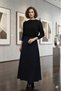 Women's Flared Black Color Zipper Detailed Summer Long Skirt 18264