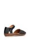 26By67.26019C Women's Genuine Leather Flat Sandals Black - 5