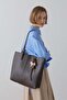 Oversize Cotton Shirt with Sleeve Detail in Blue - 2