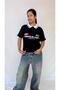 Women's Oversized Burgundy Cotton Polo Shirt - Korean Vintage Style - 4
